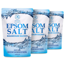 Sels de Bain 3 x1000g - Sels Epsom 3kg - Naturel Magnésium - Relaxation & Détoxification - Apaisant et Soulage les Muscles - Soi