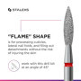 STALEKS PRO - Embout diamant - Flamme (anneau rouge) I Kit pour ponceuse à ongles I Embouts pour manucure et pédicure - Kit de p