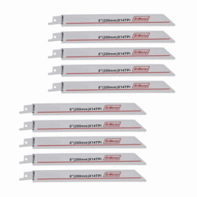 OTOTEC 10pcs R825BF Lames de Scie Sabre Alternative Bimétallique 14TPI 200mm Pas de 1.8mm S1025BF Robuste pour Tuyaux Minces en 