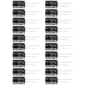 OTOTEC 20pcs Condensateurs électrolytiques Radiaux 2200 UF 25 V pour Alimentation à Découpage PC Appareils électroménagers 13 X 