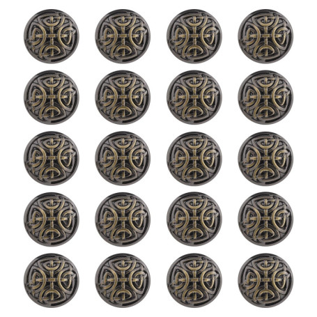 EMSea 20pcs Boutons de Vêtements en Métal 17mm - Forme Ronde Vintage pour Couture et Embellissements - Attache Décorative pour M