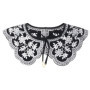 YINETTECH Faux Col Femme Colliers Détachable Broderie Fleur Rétro Large Revers Faux Col Châle Imprimé Fleuri Col Décoration pour
