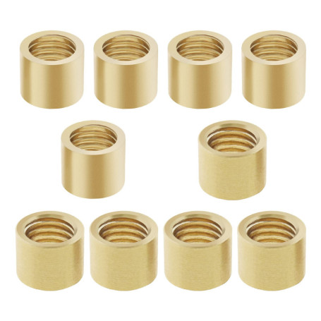 Lot de 10pcs Viroles de Queue de Billard Filetées pour Embouts Adhésifs en Laiton Accessoires de Réparation de Billard (9mm et 1