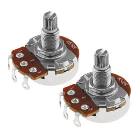 YINETTECH Lot de 2 mini potentiomètres métriques 18 mm A500 K pour guitare électrique, basse, contrôle de la tonalité