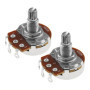 YINETTECH Lot de 2 mini potentiomètres métriques 18 mm A500 K pour guitare électrique, basse, contrôle de la tonalité