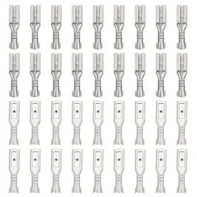 YINETTECH Lot de 100 cosses à sertir femelles de 2,8 mm compatibles avec mini interrupteur de haut-parleur de voiture Argenté