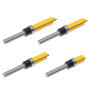 VGOL 4pcs Affleurant Garniture Routeur Bit Affleurant Garniture Modèle Routeur Bit ensemble Bois Top Roulement Fraise Outil pour