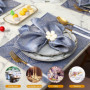 Iegefirm Lot de 6 Ronds de Ronds de Fleurs Blanches Boucles de Porte-Serviettes éLéGants pour Table à Manger
