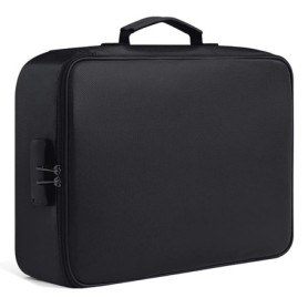 Geieold Sac à Documents Ignifuge avec Serrure Bureau à Domicile Voyage BoîTe de SéCurité Ignifuge et éTanche PoignéE Portable St