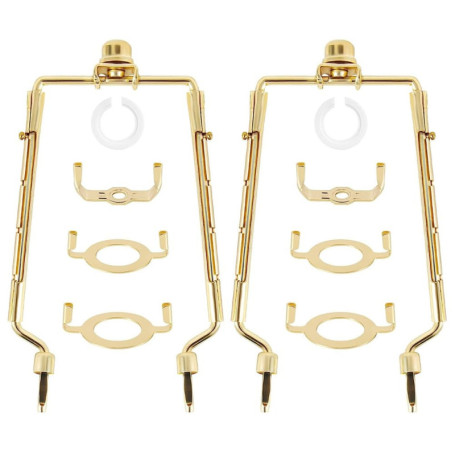 Sudemota 2 Pièces Abat-Jour Support de Harpe E14, E26, E27 Adaptateur de Base de Lumière Réglable Lampe Harpe Kit Cadre en Corne