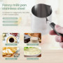OVNSHVN Pot Chauffe-Beurre de Lait de 350 ML, CafetièRe Turque, Pot de Fonte de CuisinièRe en Acier Inoxydable avec Bec Verseur 