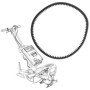 ECSiNG 2 Courroies d'entraînement 637 X 10 Mm Compatible avec Kynast Scarificateur 35-V-401 35-V-402 35-V-403 100000047
