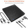 Qumox Graveur DVD CD Externe, Lecteur CD DVD Externe, USB 3.0 Avec 4 Ports USB Et 2 Lecteurs De Cartes TF/SD, Unité CD/DVD Exter
