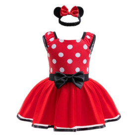 Lito Angels Deguisement Robe Minnie Mouse pour Bebe Filles avec Bandeau Taille 12-18 mois, Rouge