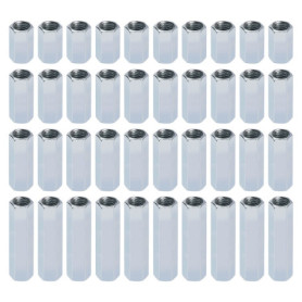 ECSiNG 40pcs Écrou Hexagonal à Tige Longue M8 Écrous Longs M8 Écrous Hexagonaux Écrou à Tige en Acier au Charbon Écrou Hexagonal