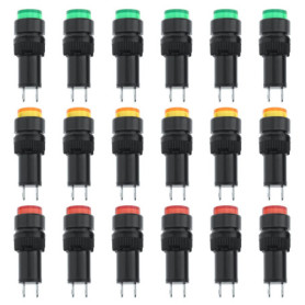 ECSiNG 18pcs Voyant d'alimentation LED DC 12V Montage Encastré sur Panneau pour Appareils Électroménagers de Télécommunications 