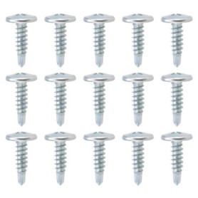 LT Easiyl 200pcs Vis Autoperceuses M4,2 X 16 Mm Vis à Tête Bombée Vis à Tête Cylindrique Plaquées Fer avec Zinc Bleu Et Blanc po