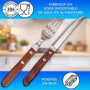 Couverts à steak Acier inox bois 12 pieces avec 6 couteaux à steak et 6 fourchettes à steak