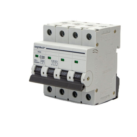 Disjoncteur Automatique Miniature 4P 20A Courbe C Gris Protection Circuit Prévention des Surcharges Electriques