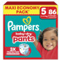 Pampers Baby-Dry Pants Taille 5, 86 Couches-Culottes, 11kg-17kg, Maintien 360° Pour Aider À Éviter Les Bâillements et Les Fuites