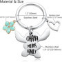 Dehott Stitch Ensemble pendentif – Chaîne et porte-clés avec fleur et cœur « Ohana Means Family » - Idée cadeau pour objets Stit