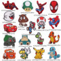 Patch Thermocollant Enfant 18pcs Ecusson Thermocollant Enfant Garcon Spiderman Patch Thermocollant Vetement pour T-Shirt Jeans V