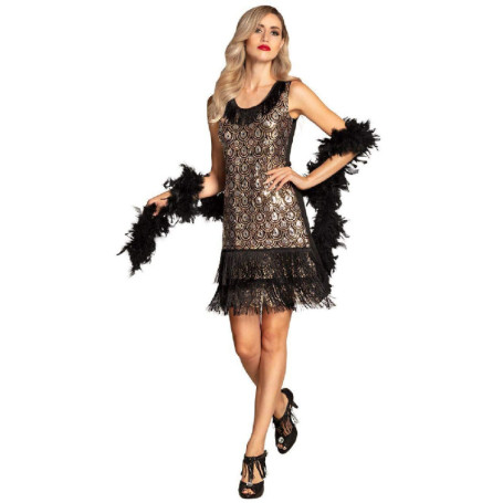 Boland 87113 - Robe Flapper Peacock pour adulte, taille M, Charleston, motif paon, costume pour femme, années 1920, 1920, fête à