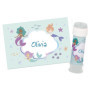 Folat 23935 d'anniversaire Bleue avec paillettes Irisé-Bulles de savon autocollant-Mermaid Magic-6 pièces-Décoration Sirène Fill