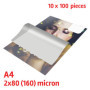 Pochette de Plastification Albyco A4 | Feuille de Plastification | Brillante | Par 10 Paquets de 100 Pièces | Épaisseur 2x80 | (
