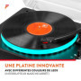 Fenton RP162LED Platine Vinyle LED Bluetooth avec Haut-Parleurs Intégrés - Noir, Lecture 33, 45 et 78 Tours, Émetteur & Récepteu