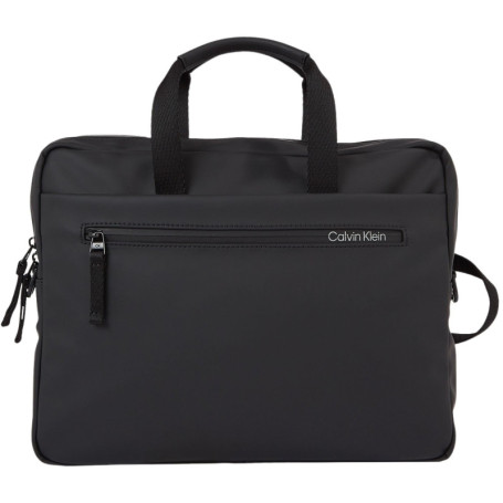 Calvin Klein Rubberized Slim Convertible Laptop Bag CK Black