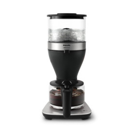 Philips Cafetière Filtre - 1.25L, Jusqu'à 15 Tasses, Bouillir et Infuser, Noir/Argent (HD5416/60)