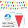 Guirlande Fanions Extérieur 3 Pièces, 36 Fanion Guirlande Guinguette (17.5x12.5cm), 12m Drapeaux de Triangle de Décoration Festi