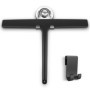 Raclette Douche Silicone Noir 28cm Forme éventail avec Crochet Support sans perçage pour Salle de Bain vitres et Surfaces Lisses