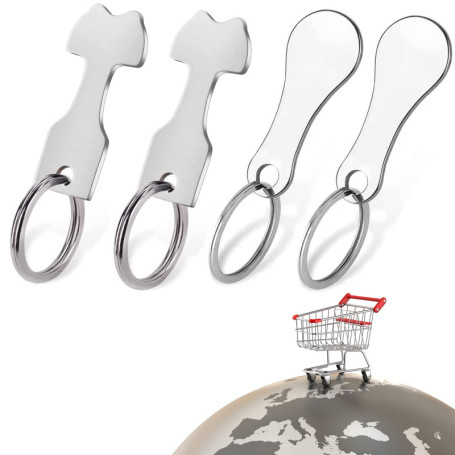 CTDMJ Caddie Jeton Caddie Universel Puce pour Caddie Jeton pour Caddie en Acier Inoxydable Clé en Forme Jeton pour Les Caddies, 