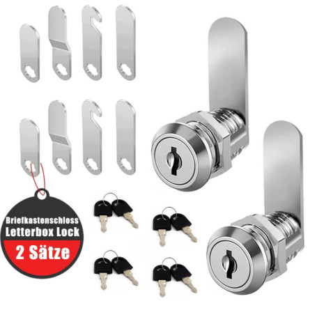 Serrure de boîte aux lettres 4 clés, livrée avec 4 plaques de serrure différentes, serrure de boîte aux lettres de 16 mm, serrur