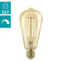 Eglo Lampe LED E27 dimmable, piston, ampoule Edison à incandescence Golden Vintage, éclairage rétro, 4 watts (correspond à 28 wa