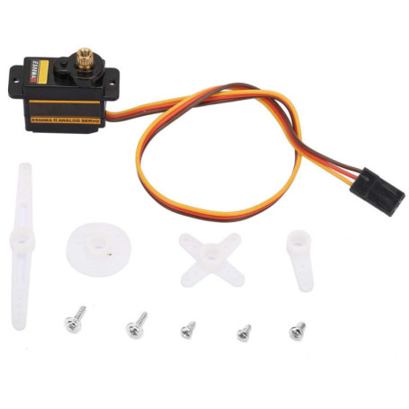 EMAX ES08MA II 12g / 1.8kg / 10 Secondes Servo à Engrenages en métal pour Ailes Fixes, 450 hélicoptères, Robots, Mini Servo anal