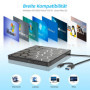 Lecteur CD/DVD Externe pour PC USB 3.0 Type-C Lecteur CD/DVD + RW Drive Portable Graveur de CD/DVD avec Port USB/SD/TF pour Wind