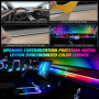 NEOVSUNY Éclairage intérieur LED en acrylique pour voiture - Éclairage d'ambiance RVB - 110 cm - 146 LED avec 219 options de scè