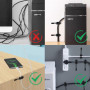 GPtzlei 80 Attaches Câbles Réglables Réutilisables, Clips de Gestion Câble Auto-Adhésifs en Nylon avec Adhésif Fort - Organiseur