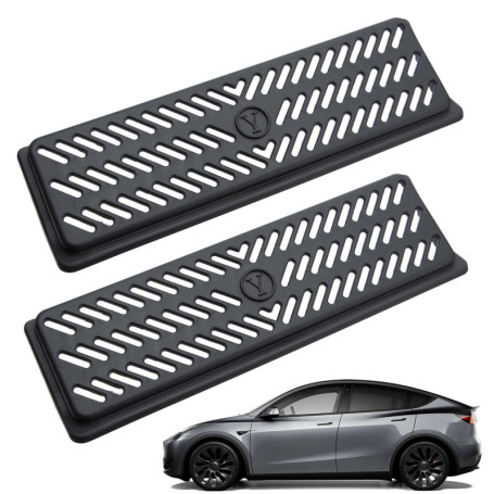 Konuooer 2 Pièces Model Y Grille Accessoires, Protection de La Grille D'aération du Flux D'air pour Te-sla Model Y, Masque D'aér