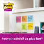 Post-it Notes Autocollantes Super Sticky, Couleurs et Tailles Assorties, 3 Blocs, 45 Feuilles par Bloc, Rose, Bleu, Jaune - Feui