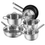 Karcher Jovita Lot de 10 casseroles en acier inoxydable avec couvercles en verre/poêle/casserole à induction