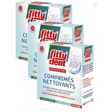 Fittydent comprimés nettoyants 32 unités -Lot de 3 Boites