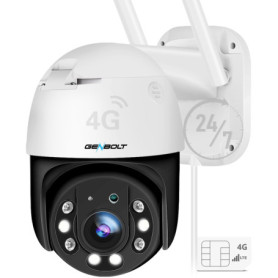 GENBOLT 3G/4G LTE Caméra Surveillance Extérieure Carte Sim, 24/7 Enregistrement Camera sans WiFi à Brancher Fillare PoE Vidéosur