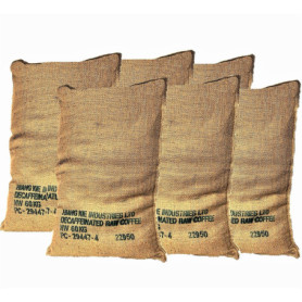Grands sacs en jute de café recyclé -Paquet de 6 unités de 70X100 60Kg - Idéal pour jardín- hivernage -cuisine - Toile de jute é