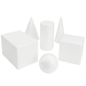 BELLE VOUS Solide Géométrique en Mousse 3D (Lot de 6) - Solide Géométrique - Forme en Polystyrene pour Jeux Educatif Enfants - F