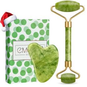 Jade Roller Gua Sha Visage Rouleau Face Facial pierre veritable Kit Massage Set Soin de la peau pour Anti-âge Réduire Les Rides 