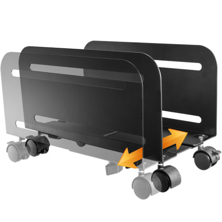 RICOO Support de boîtier PC RH-04 à roulettes Chariot Gaming Tour d'ordinateur Roues verouillable Largeur réglable réhausseur Mo